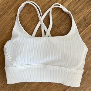 Lululemon White Ribbed Sports Bra size 6